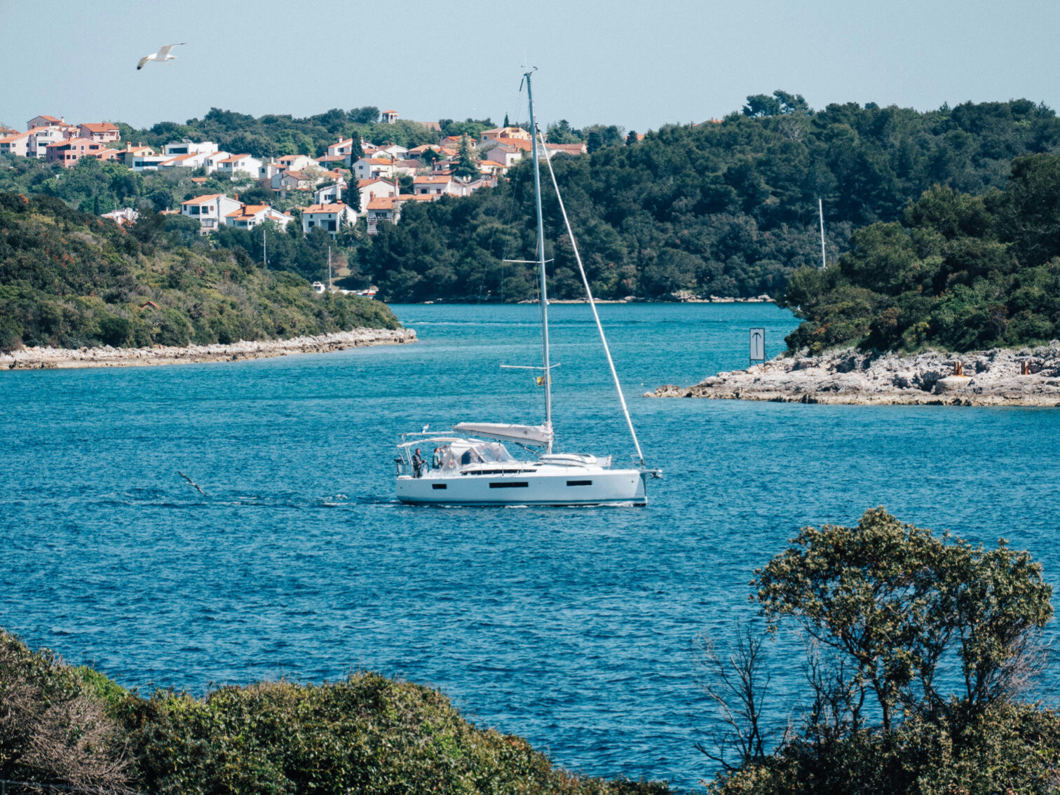 Sailing in Pula Bay in Croatia